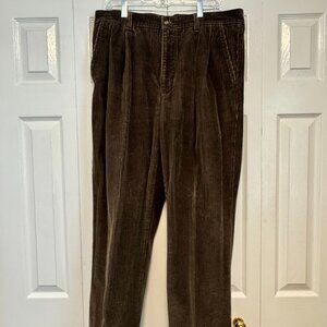 St. Johns Bay Baggy Deep Olive Green Corduroy Pants 38 x 32